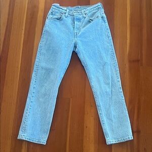 Levi’s 501s Light Blue Jeans button up EUC!